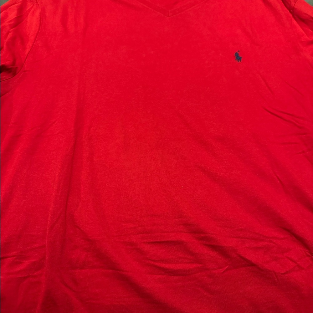 Polo by Ralph Lauren Men's Red V-Neck Shirt
